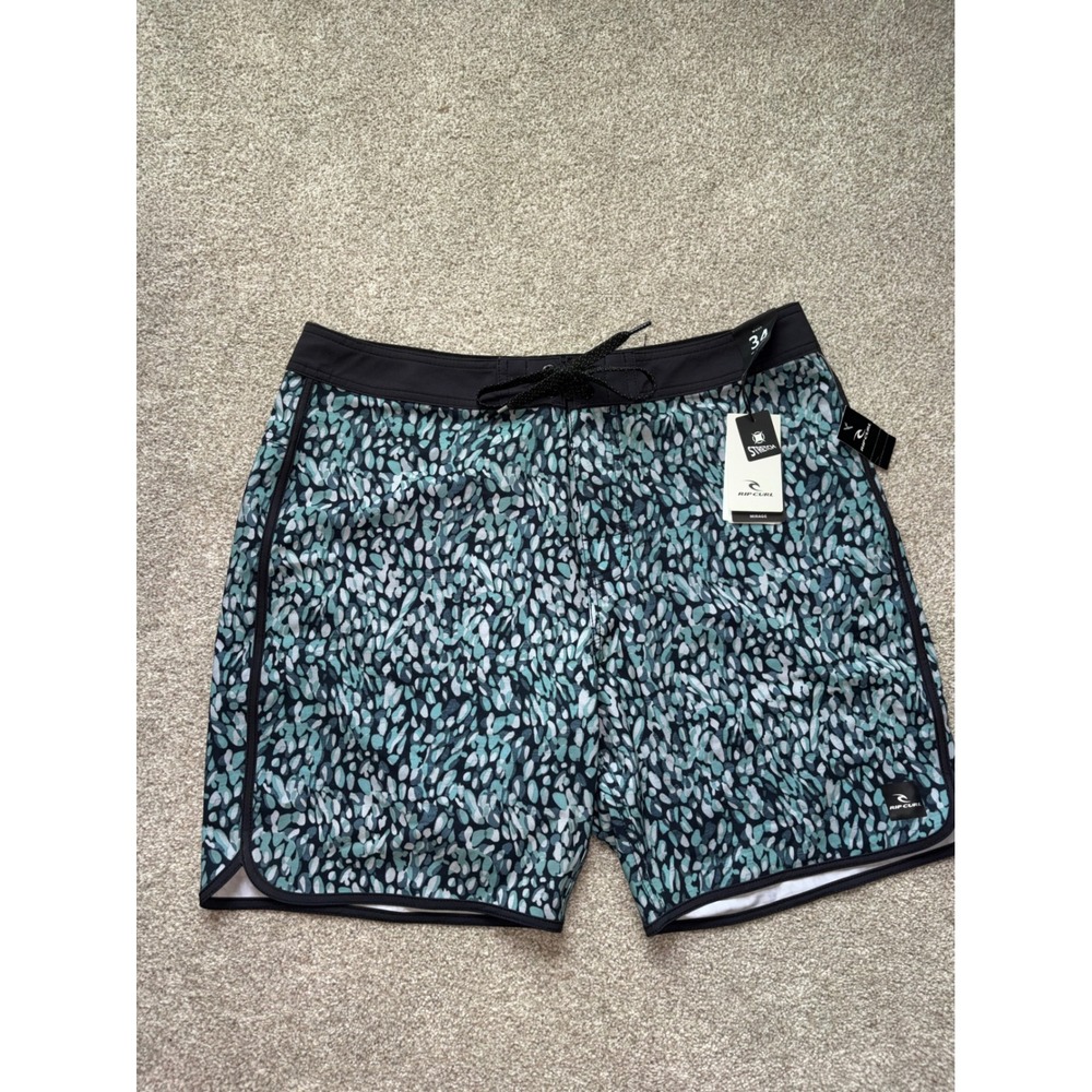 Rip Curl Mirage Boardshorts Mens 34 Blue Teal Stretch Swim Trunks